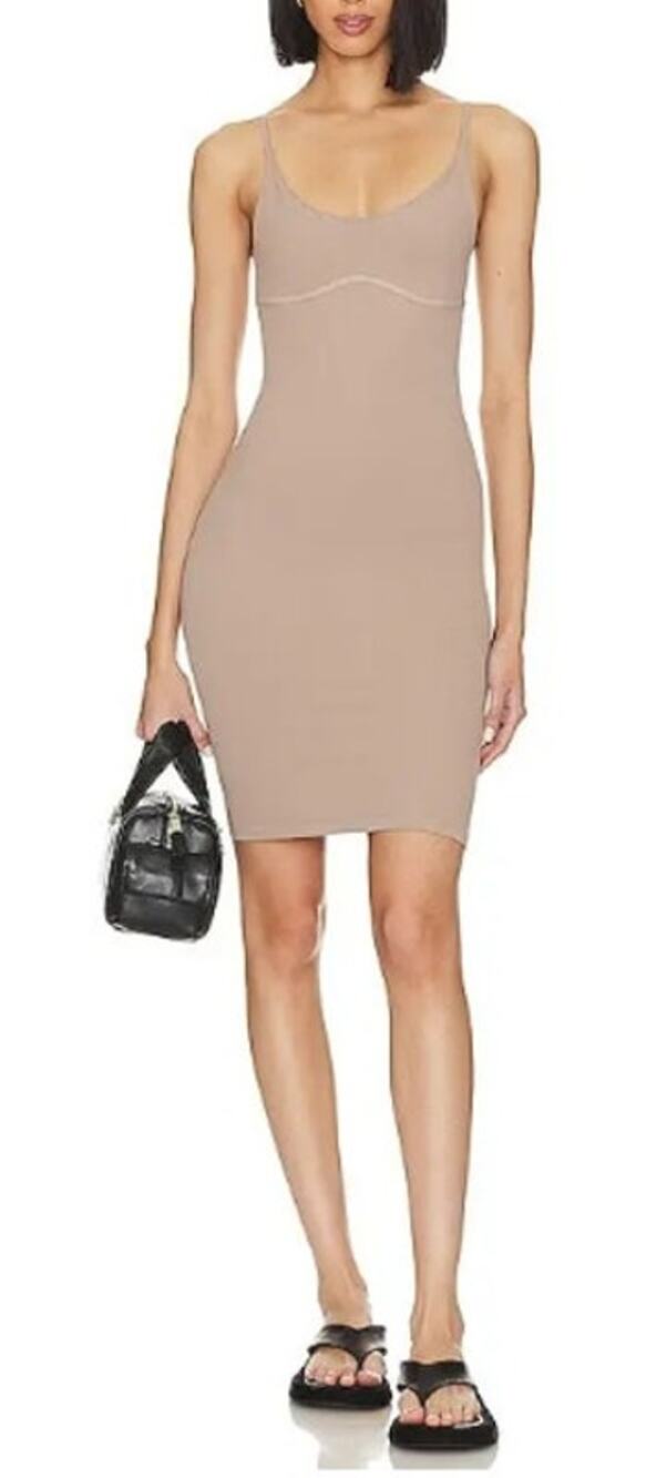 Intimately by Free People Meg High Platform Mini Slip Dress Sand Beige XS/S